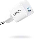 Anker 511 (Nano) 20W iPhone USB C Ladegerät mini, Für iPhone 16/15/14/13/12 Serie, Galaxy, Pixel 4/3, iPad Pro, AirPods Pro, Mattweiß (Ohne Ladekabel)