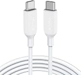 Anker Powerline III USB-C-auf-USB-C-Kabel 2.0, USB-C-Ladekabel für MacBook Pro, 2020, iPad Pro, 2020, Switch, Samsung Galaxy, S20 Plus, S9, S8 Plus, Pixel und mehr, 60 W, 1,8 m, Weiß