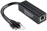 Waveshare Industrial Gigabit PoE Splitter, 5V 5A Type-C Output Port, Onboard MPS Control Chip