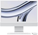 Apple 2023 iMac All-in-One Desktop-Computer mit M3 Chip: 8-Core CPU, 8-Core GPU, 24" 4.5K Retina Display, 8 GB gemeinsamer Arbeitsspeicher, 256 GB SSD Speicher, passendes Zubehör. Silber