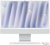 Apple iMac All-in-One Desktop-Computer mit M4 Chip mit 10 Core CPU und 10 GPU: 24 Retina Display 24 GB gemeinsamer Arbeitsspeicher 512 GB SSD Speicher passendes Zubehör Silber