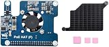 Waveshare PoE Power Over Ethernet HAT (F) Compatibele with Raspberry Pi 5 / cm 5, High Power, Onboard Cooling Fan, with Metal Heatsink, Supports 802.3af/at Network Standard