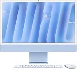 Apple iMac All-in-One Desktop-Computer mit M4 Chip mit 10 Core CPU und 10 Core GPU: 24" Retina Display, 16 GB gemeinsamer Arbeitsspeicher, 512 GB SSD Speicher, passendes Zubehör; Blau