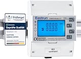 EASTRON SDM630 MODBUS-MID V2 Stromverbrauchsmesser - 1/3 Phasen Stromzähler Hutschiene - Strommessgerät - Drehstromzähler - Modbus RS485 RTU, 100A kWh, Impulszähler & beleuchtetes LCD-Display