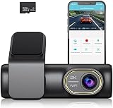 sarmert Dashcam Auto Vorne, 2K 1440P Dash Cam mit 32 GB SD Karte, WiFi&App, 150°Weitwinkel, Infrarot Nachtsicht, Loop Aufnahme, G Sensor, WDR, 24 Std ParküBerwachung, Sprachführung,Superkondensator