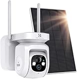 K&F Concept Überwachungskamera Aussen Akku, 2K Full HD mit Solarpanel, 355°/120° Schwenkbar PTZ WLAN Kamera Outdoor, Spotlight, PIR Erkennung, Farbige Nachtsicht, 2-Wege-Audio, IP66