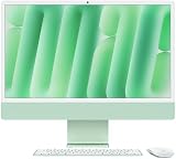 Apple iMac All-in-One Desktop-Computer mit M4 Chip mit 8 Core CPU und 8 Core GPU: 24" Retina Display, 16 GB gemeinsamer Arbeitsspeicher, 256 GB SSD Speicher, passendes Zubehör; Grün