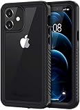 Lanhiem für iPhone 12 Hülle IP68 Wasserdicht Stoßfest, Schwarz