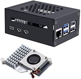 GeeekPi Raspberry Pi 5 Gehäuse mit Official Active Cooler, Support PCIe M.2 NVMe SSD Shield Top X1001 / X1000 / N04 / N05