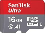 SanDisk Ultra 16 GB microSDHC Memory Card + SD Adapter with A1 App Performance Up to 98 MB/s, Class 10, U1 , Red