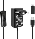 GeeekPi for Raspberry Pi 4 18W 5V 3.6A Netzteil,USB C Netzteil mit ON/Off Schalter für Pi4 8GB/ 4GB/ 2GB/ Orange Pi 5 /5B /5 Plus, mit A Micro USB Adapter für Pi 3B+/3B