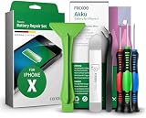 GIGA Fixxoo® Handy Akku Reparatur Set für iPhone X [inkl. Werkzeug-Kit & Anleitung] - Original Kapazität - Ersatzakku für einen einfachen Austausch - Batterie für iPhone X