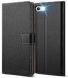 HOOMIL Handyhülle für iPhone SE 2020 Hülle, [Kabelloses Laden] Premium Leder Flip Case Cover Schutzhülle für Apple iPhone SE 2020 Tasche, Schwarz - 4.7 Zoll