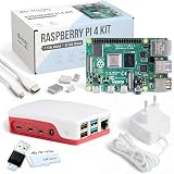 db-tronic Raspberry Pi 4 4GB Starter Set | 64GB Edition | Netzteil 15W | Gehäuse rot/weiß | Kühlkörper Set | 4K Micro HDMI Kabel | Ideal für Smart Home, Retro Gaming & Home Assistant